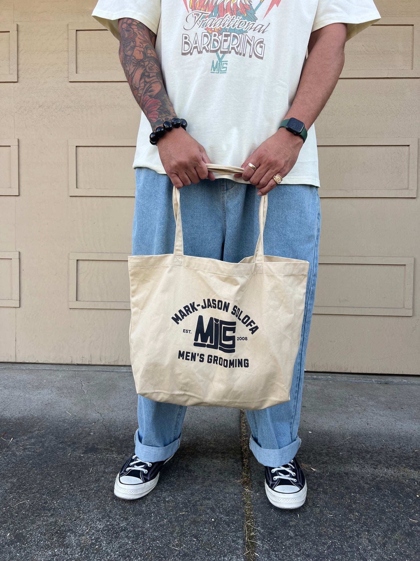 Large organic tote bag